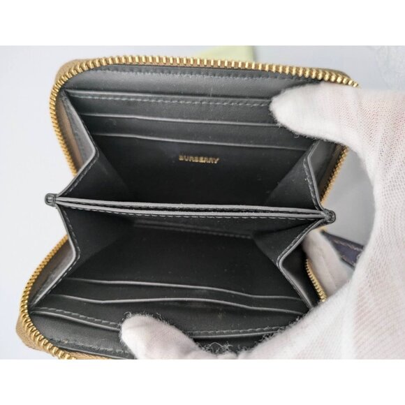 Burberry MN Zip Around Check Canvas Coin Wallet Dark Blue 8084525 - Picture 11 of 12